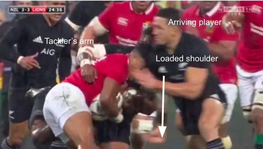 Sonny Bill Williams committing a shoulder charge in the Lions test series